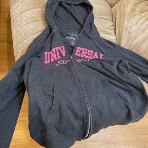 Universal Studios hoodie sweatshirt. Dark gray. Long sleeve.Size XL women’s.